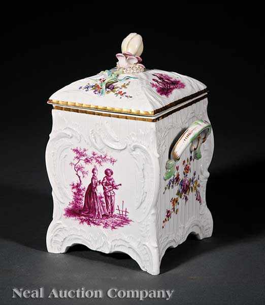 Appraisal: A Fine KPM Porcelain Polychrome and Gilt-Decorated Covered Box of