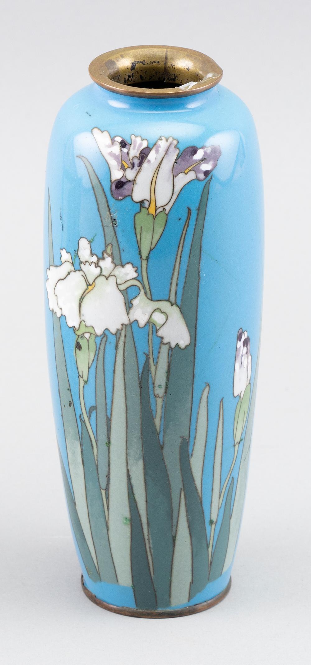 Appraisal: JAPANESE CLOISONN ENAMEL VASE LATE MEIJI PERIOD HEIGHT JAPANESE CLOISONN