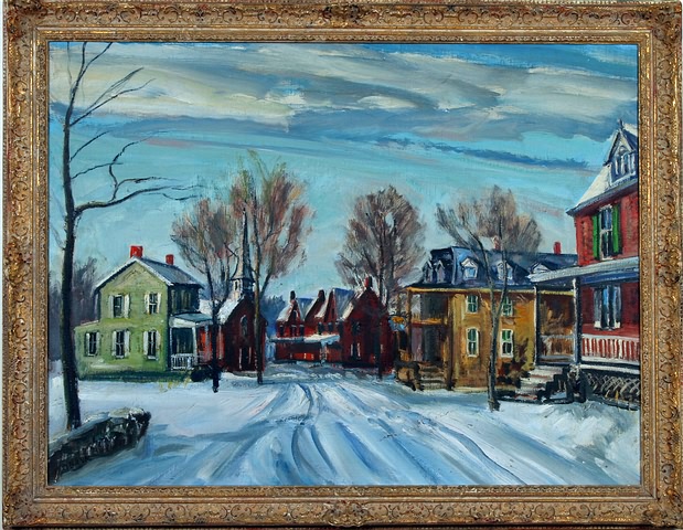 Appraisal: Richlandtown PA winter landscape oil on canvas x SLL W