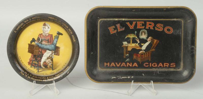 Appraisal: This lot includes trays advertising Elverso cigars and New Home