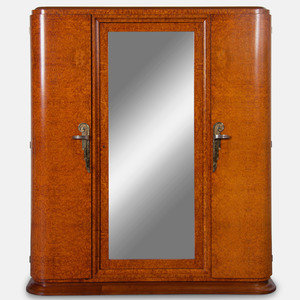 Appraisal: Art Deco Armoire Likely French circa - s burl maple