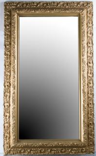 Appraisal: Gilded Wall Mirror With ornately carved acanthus leaf frame measures