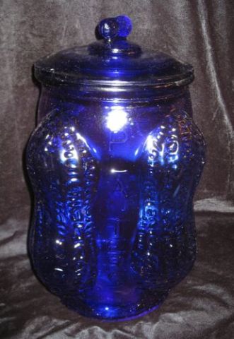 Appraisal: LARGE COBALT BLUE PEANUT JAR