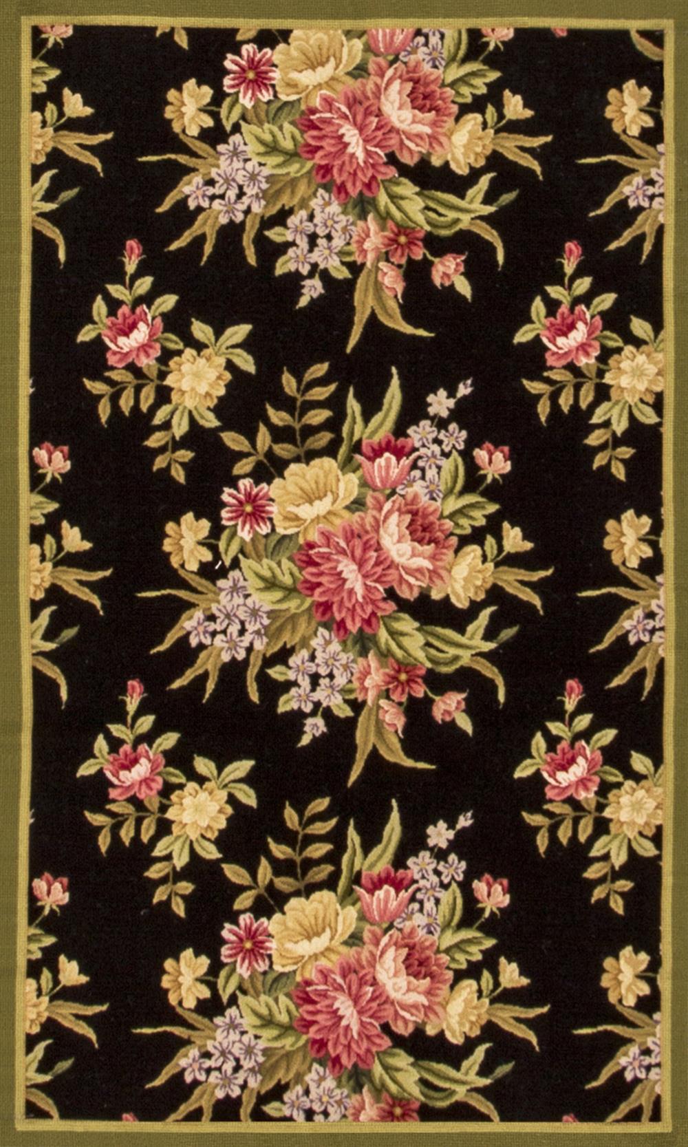 Appraisal: NEW LUXURY FLORAL WOOL NEEDLEPOINT RUG colors include pinks greens