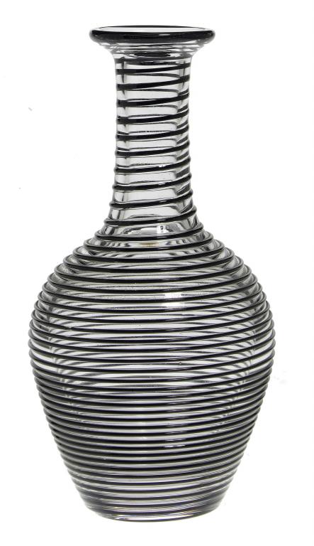 Appraisal: A THOMAS WEBB TRAILED GLASS VASE shouldered oviform with cylindrical