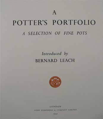 Appraisal: A Potter's Portfolio' a book introduced by Bernard Leach published