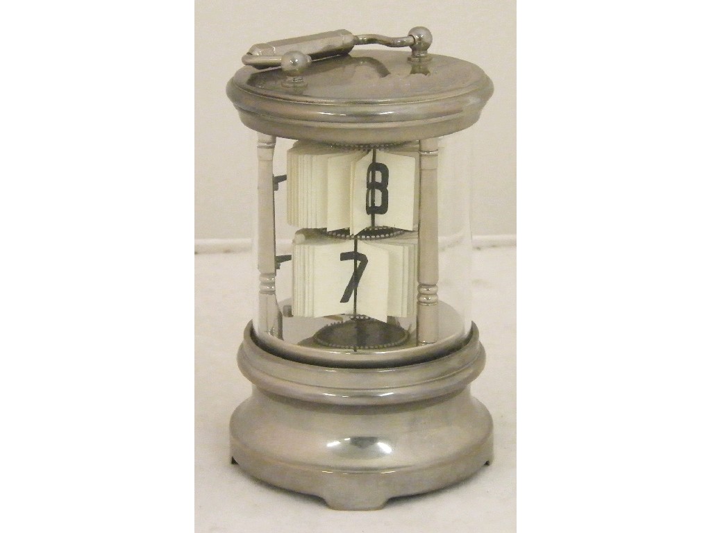 Appraisal: Junghans white metal cylindrical ticket clock high