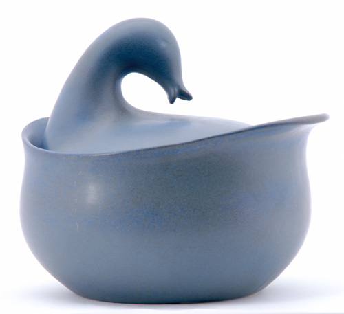 Appraisal: EVA ZEISEL GREAT WESTERN STONEWARE Rare high-fired casserole with duck-head