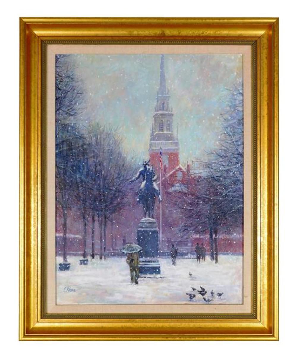 Appraisal: Curtis Rosser American - oil on canvas Paul Revere monument