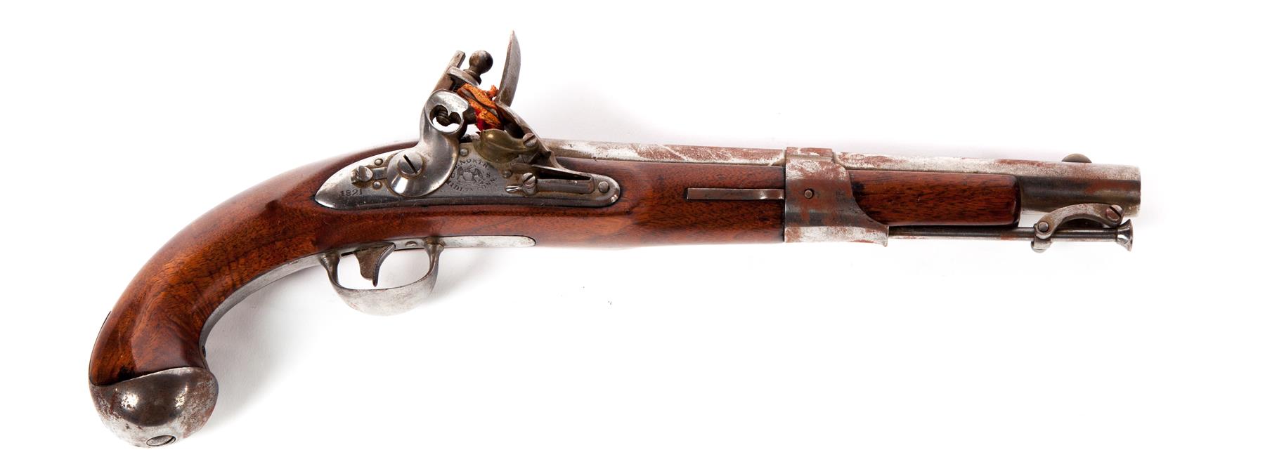 Appraisal: FLINTLOCK HORSE CALIBER MODEL PISTOL STAMPED S NORTH SIMEON NORTH