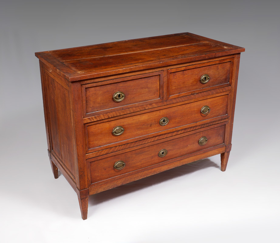 Appraisal: CONTINENTAL WALNUT CHEST OF DRAWERS Late th to early th