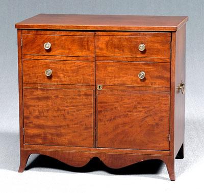 Appraisal: New York Federal bedside cabinet inlaid mahogany with poplar and