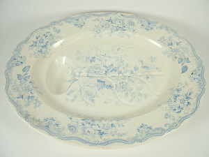 Appraisal: Two Wedgwood Ivory blue and white meat plates one with