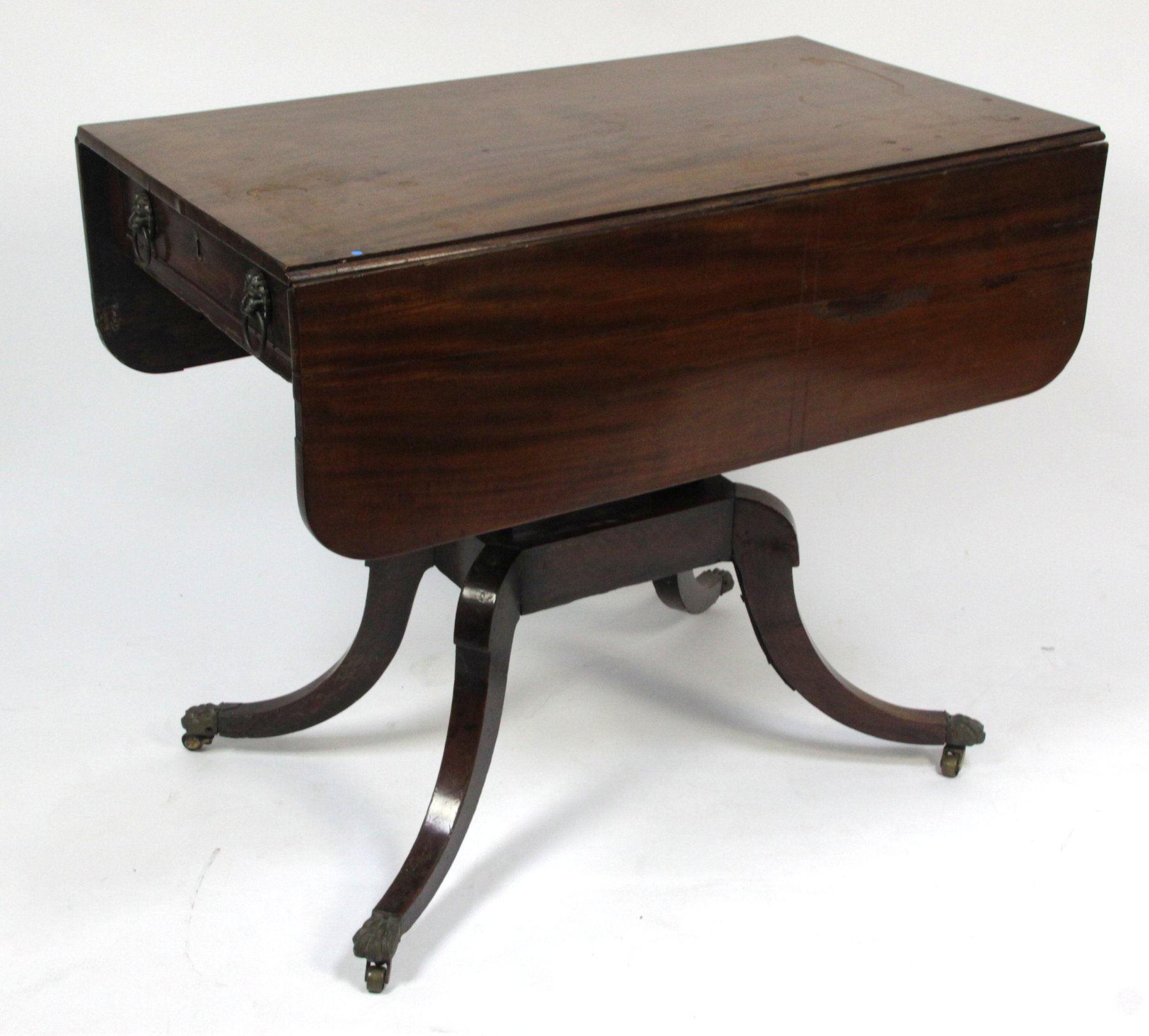 Appraisal: A Regency mahogany Pembroke table the two-flap top with end