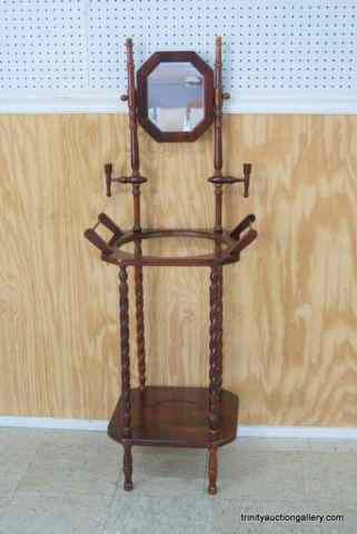 Appraisal: Mahogany Wash Bowl Pitcher Stand w MirrorFrom the estate is