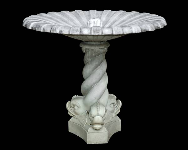 Appraisal: An Italian Art Deco sumptuous white marble circular fountain second