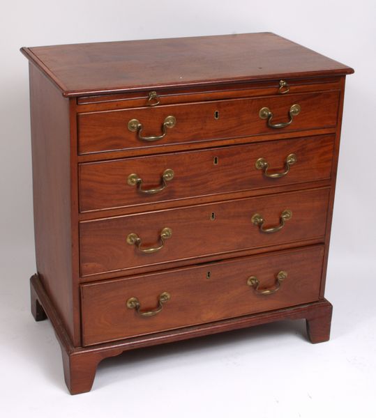 Appraisal: Early Chippendale mahogany diminutive size bachelor chest h x case