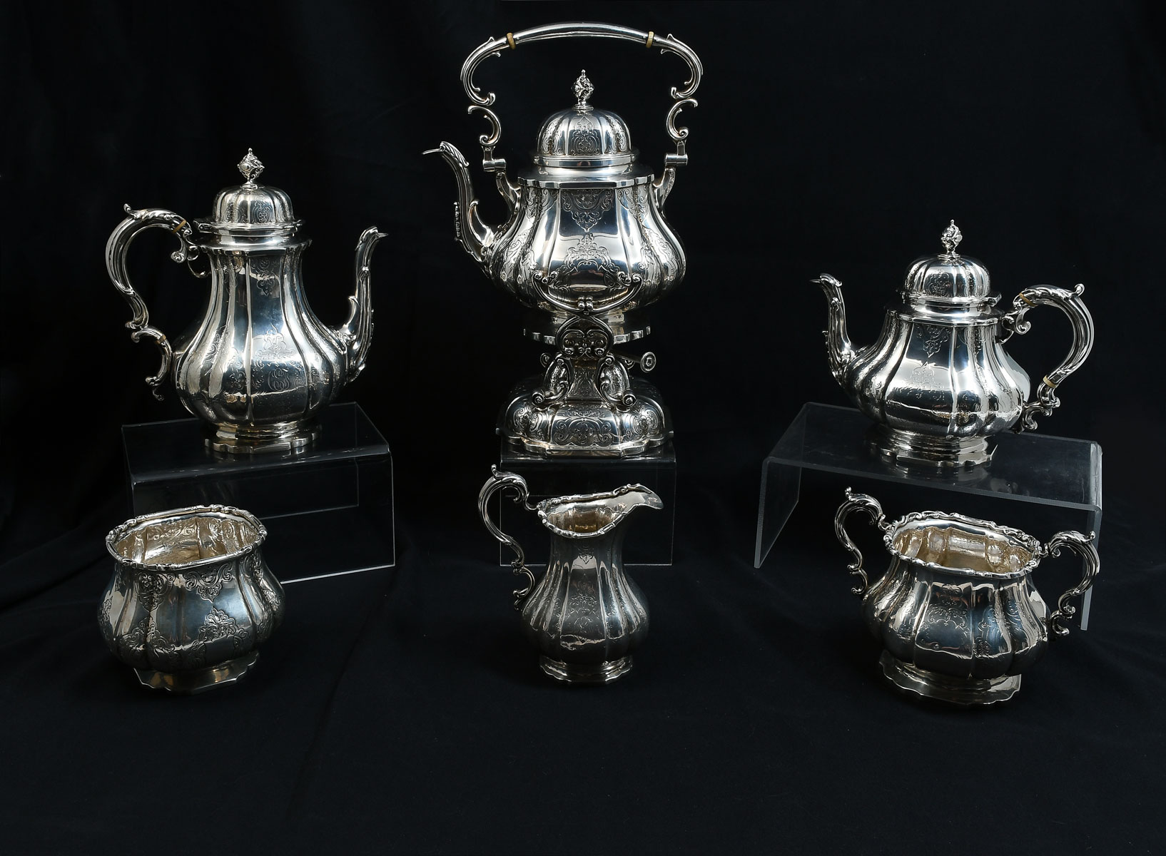 Appraisal: PC ENGLISH STERLING SILVER TEA COFFEE SERVICE Approx Troy ounces