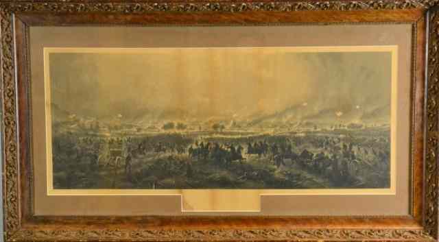 Appraisal: JAMES WALKER ENGRAVING BATTLE OF GETTYSBURGDetailed panorama of the Battle