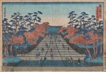 Appraisal: Sadanobu Hasegawa Japanese - Autumn scene in Kyoto color woodblock