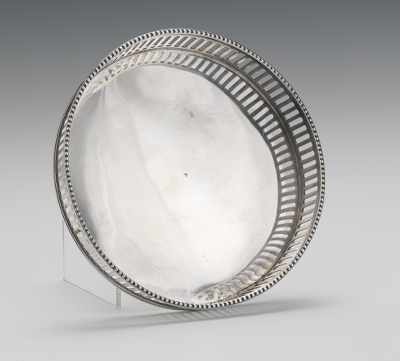 Appraisal: A Dutch Silver Wine Coaster Circular form with a gallery