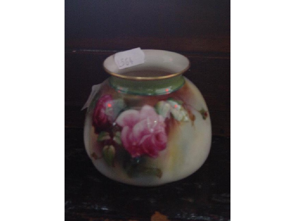 Appraisal: A Royal Worcester vase of lobed form with painted pink