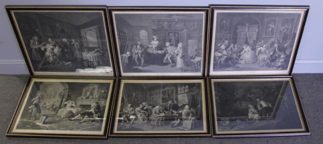 Appraisal: HOGARTH William - After Marriage-a-la-Mode Set of Engravings - Plates