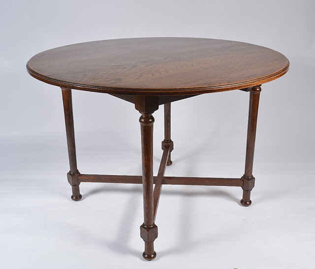 Appraisal: Attributed to William BirchAn Arts Crafts oak breakfast table circa