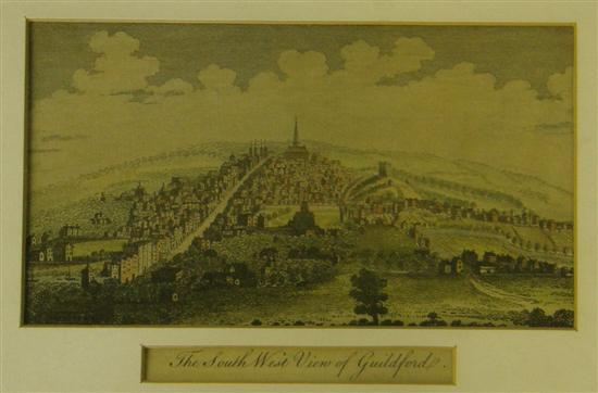 Appraisal: th century print of the West view of Guildford x