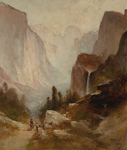 Appraisal: Thomas Hill - Riders in Yosemite signed 'T Hill '