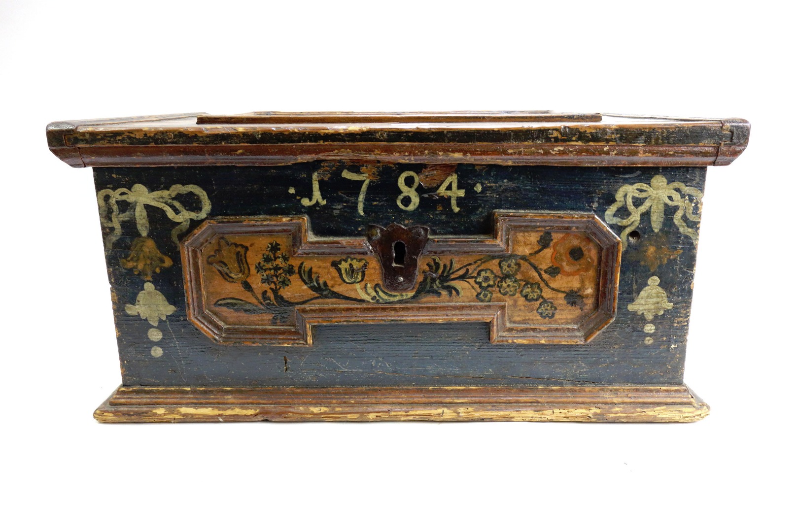 Appraisal: A late th century North European painted pine trunk with