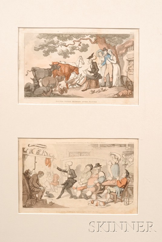 Appraisal: Two Hand-tinted Rowlandson Doctor Syntax Book Plate Engravings early th