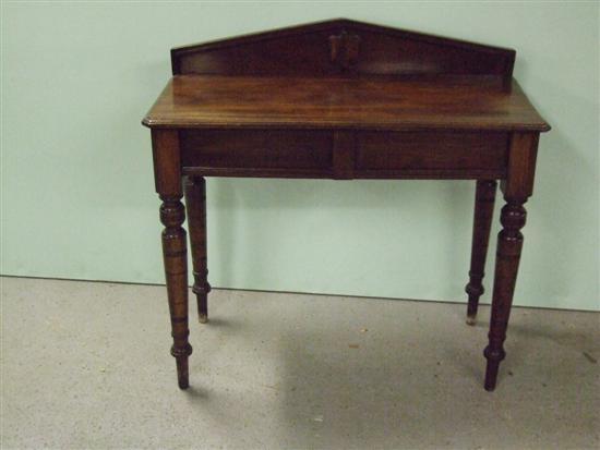 Appraisal: th century mahogany hall table with raised back with secret