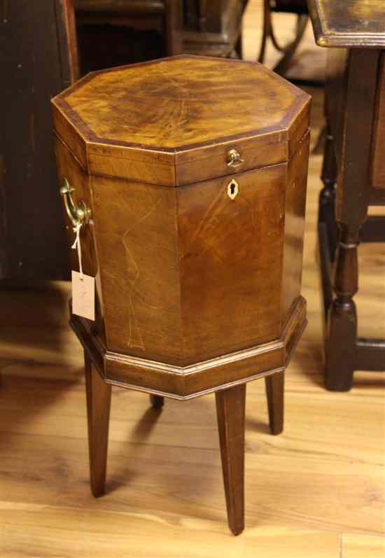 Appraisal: A George III mahogany octagonal cellaret on square tapered legs