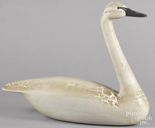 Appraisal: Painted swan decoy '' h '' w