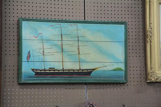 Appraisal: PAINTING OF A SHIP AMERICAN TH CENTURY Oil on board