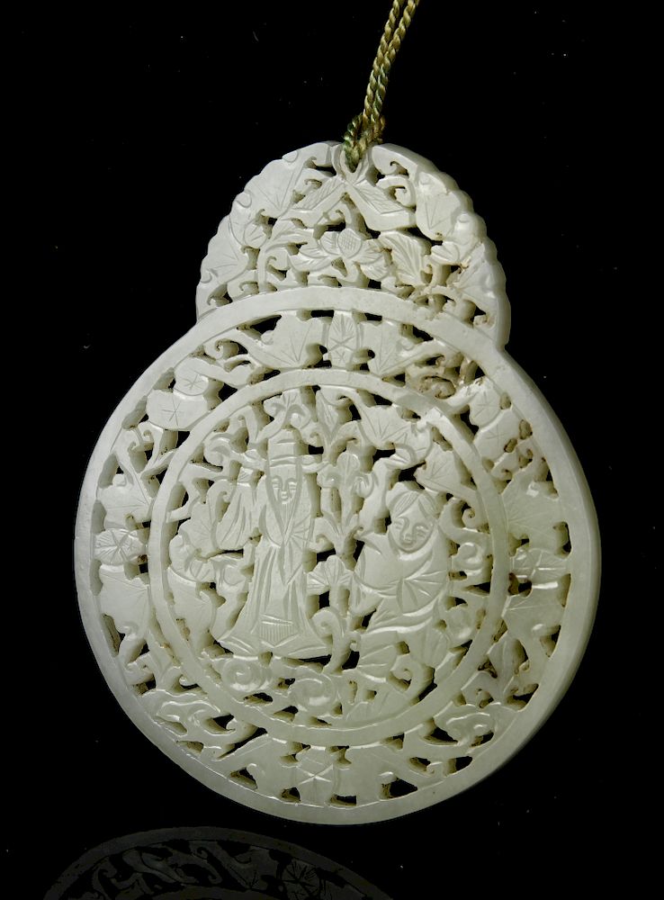 Appraisal: Chinese Jade Pendant Qing Dynasty Jade Pendant Height in