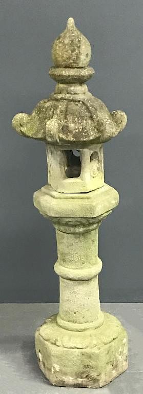 Appraisal: Asian Style Cast Stone Garden Lantern Asian style cast stone