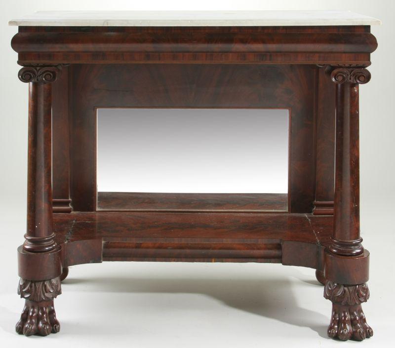 Appraisal: American Empire Pier Table New York ca figured mahogany veneers