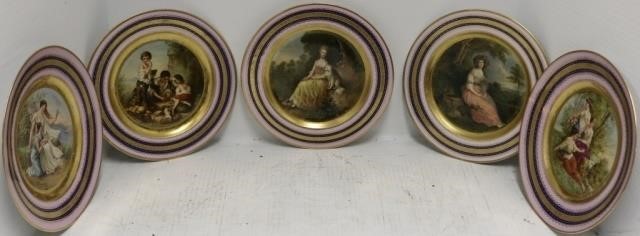 Appraisal: ROYAL VIENNA PORTRAIT PLATES EARLY TH C DIAMETER DEPICTS FAMOUS