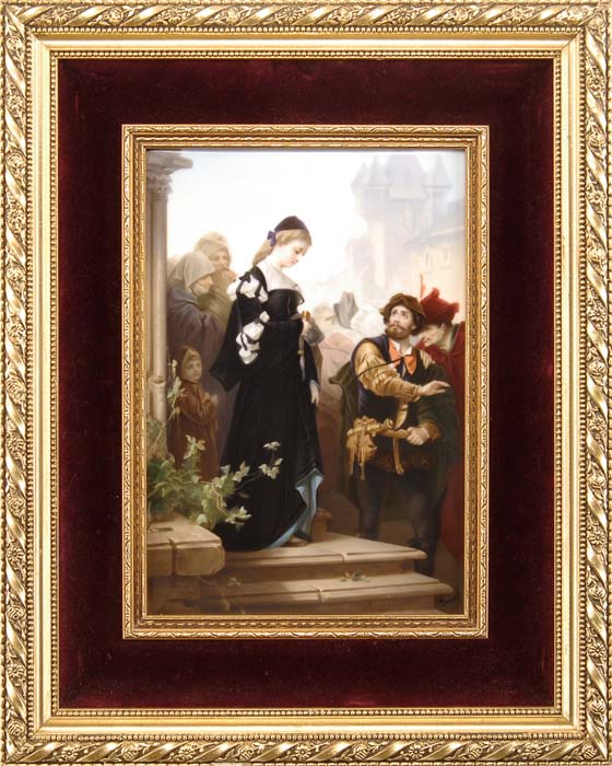 Appraisal: FINE HAND PAINTED KPM PLAQUE Fine rectangular painted porcelain plaque