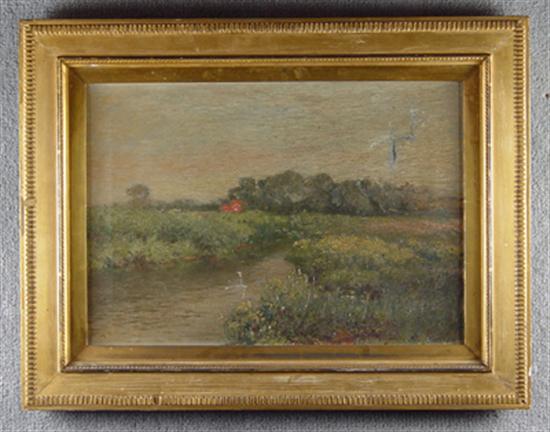 Appraisal: Boston Frederic James American - Oil on canvas Landscape with