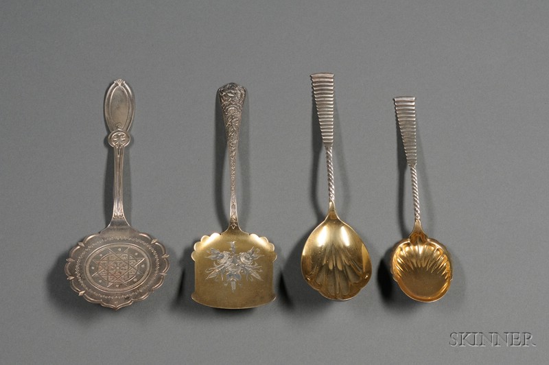 Appraisal: Four Sterling Flatware Servers mid to late th century two