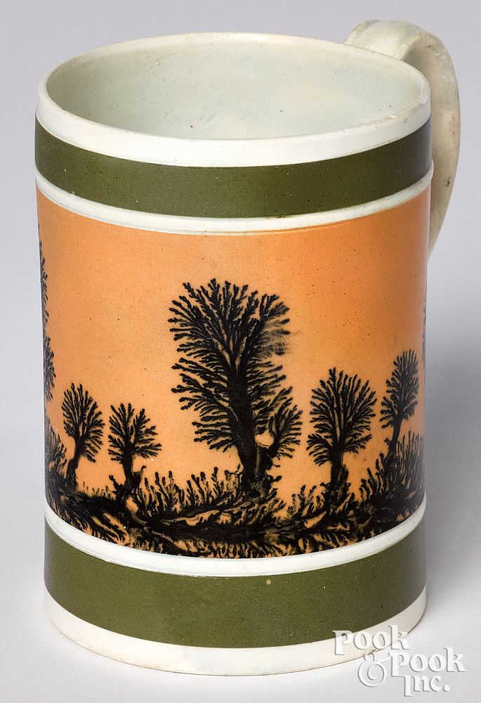 Appraisal: Mocha mug Mocha mug with seaweed decoration h Provenance A