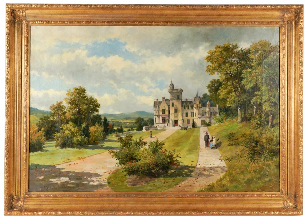 Appraisal: JOHN BLAKE MACDONALD - COUNTRY HOUSE LANDSCAPE oil on canvas