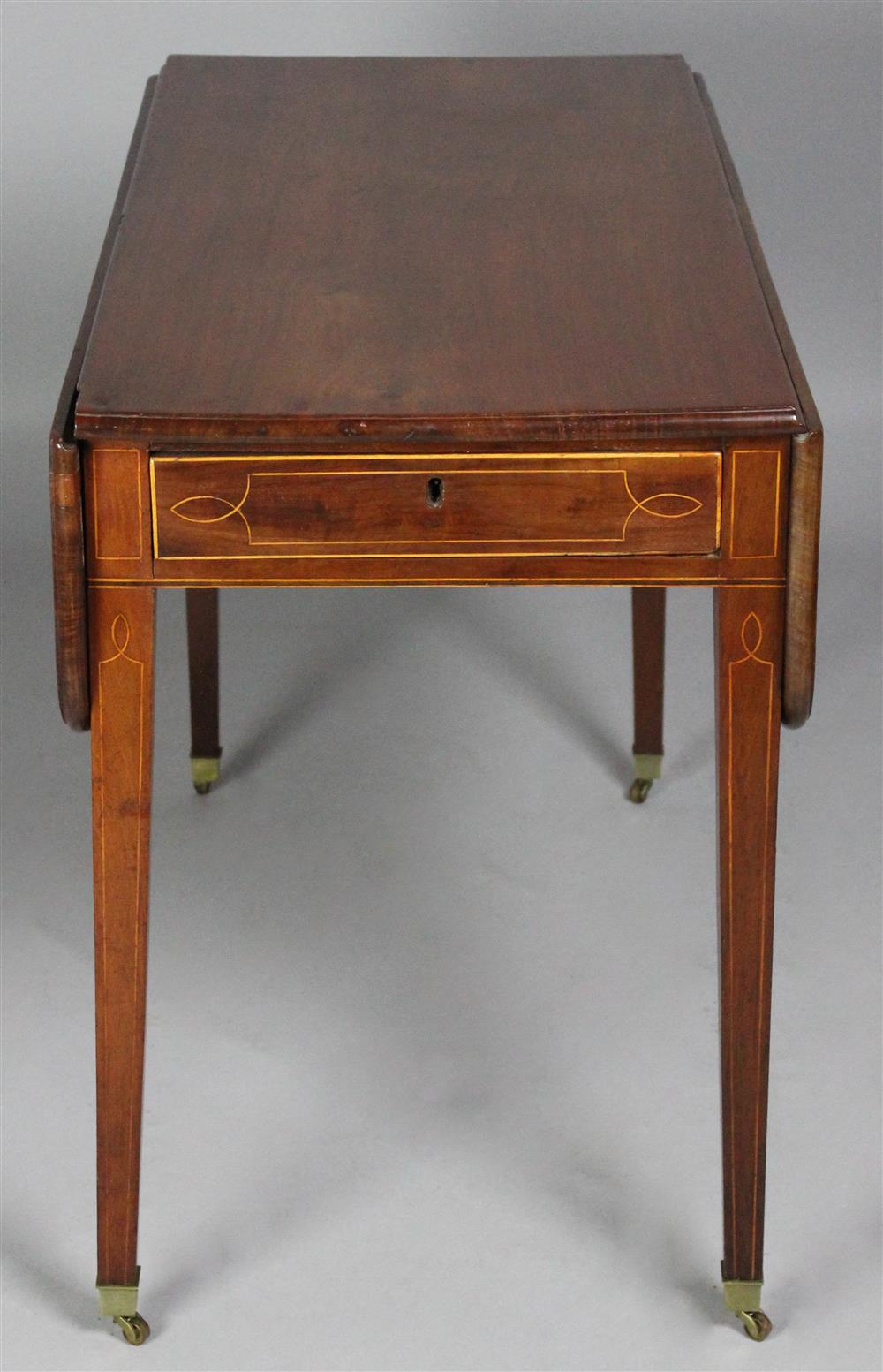 Appraisal: SOUTHERN FEDERAL INLAID MAHOGANY AND CHERRY DROP PEMBROKE TABLE with