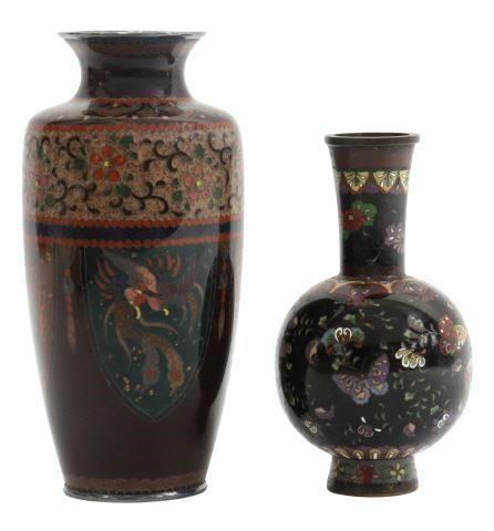 Appraisal: lot of Japanese cloisonne enamel vases including silver content unknown