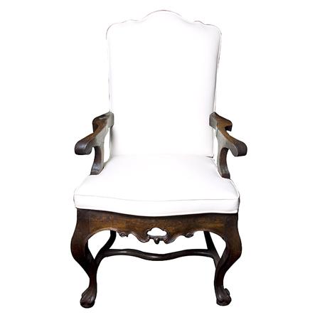 Appraisal: Italian Rococo Walnut Armchair Estimate -