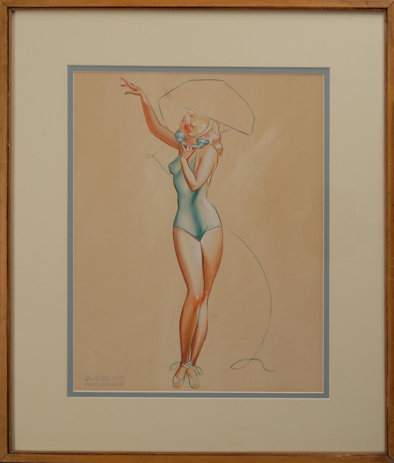 Appraisal: FRAMED ILLUSTRATION AFTER GEORGE PETTY Signed lower left After George