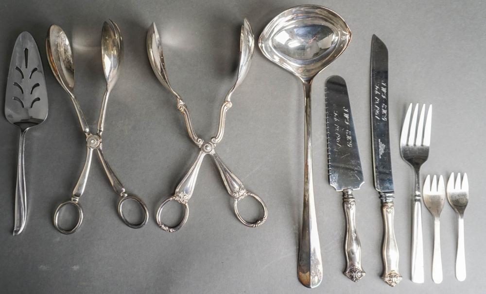 Appraisal: SMALL GROUP WITH ASSORTED SILVERPLATE ARTICLES AND A BREAD KNIFESmall